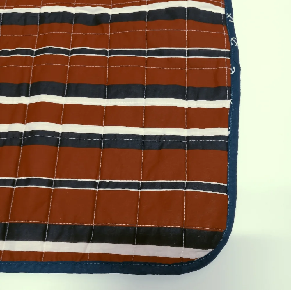 Nautica PAIR Nautical Standard Pillow Shams Stripes & Anchor Print